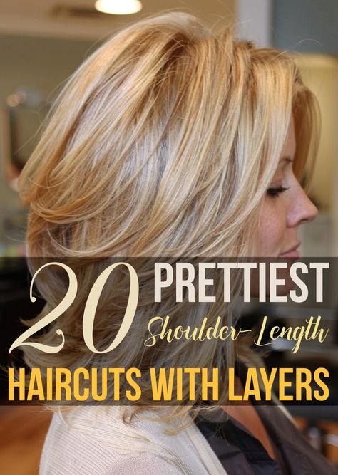 20 Prettiest Shoulder-Length Haircuts with Layers Layered Chin Length Hair, Shoulder Layered Haircuts, Neck Length Hair Cuts, Above Shoulder Length Hair, Fat Face Haircuts, Neck Length Hair, Haircuts With Layers, Shoulder Length Layered Hair, Layered Haircuts Shoulder Length