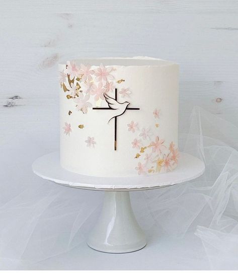 Angel Theme Birthday Cake, Celebration Of Life Cake, 1st Communion Cakes, Cake First Communion, Baby Dedication Cake, Holy Communion Cake Topper, First Communion Cake Topper, Christian Cakes, Baptism Cake Girl