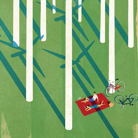 Sustainable City Illustration, Keith Negley, Horizontal Illustration, Bicycle Art, Art Et Illustration, Bike Art, Editorial Illustration, Art Paint, Illustrations Posters