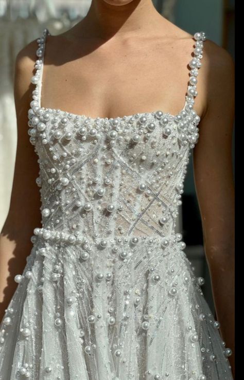 Wedding Dress Embellished, Wedding Corset, Pearl Wedding Dress, Pretty Wedding Dresses, Wedding Dresses Corset, Dream Wedding Ideas Dresses, Wedding Dresses Beaded, Fairytale Dress, Reception Dress