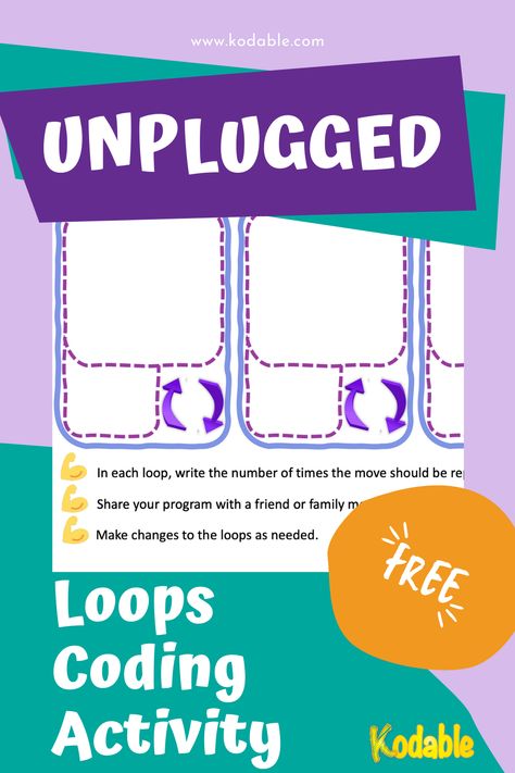 Coding Activity: “Flex Your Loops Skills” Mission No. 4 Unplugged Coding Activities, Coding Classes For Kids, Coding Games, Coding Lessons, Teaching Computers, Coding For Beginners, Stem Classes, Learn Computer, Learn Computer Coding