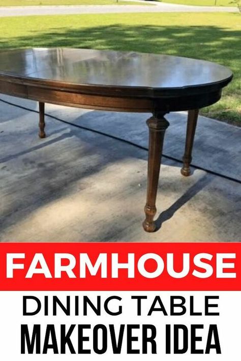 Farmhouse Dining Table Makeover, Diy Farmhouse Dining Table, Farmhouse Upcycle, Table And Chairs Makeover, Diy Table Makeover, Oval Kitchen Table, Oval Dining Room Table, Dining Chair Makeover, Dining Room Table Makeover