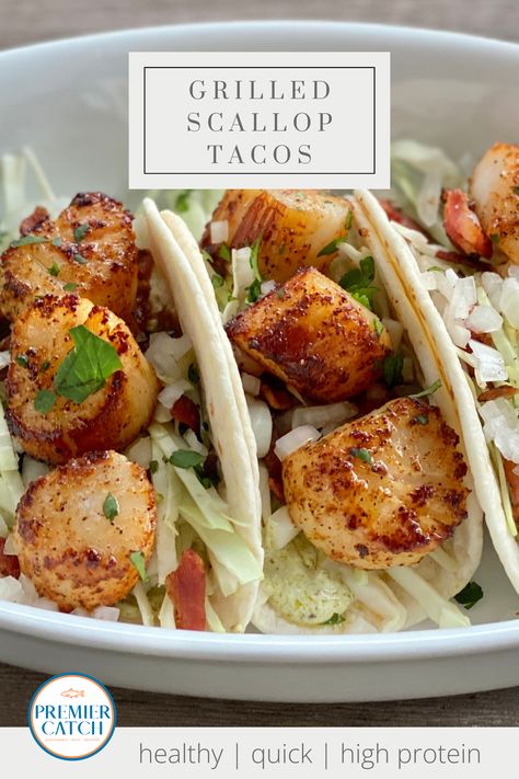 Our family fell in love with this dish after eating it from the Alaska Weathervane Scallop Food Truck (if you're in the Seattle area, look them up)! It's so easy to make and a definite crowd pleaser. Joci likes to substitute the mayo for greek yogurt - both ways are delicious - the greek yogurt just adds a touch of tanginess. Scallop Tacos, Spot Prawns, Salmon Dip, Grilled Scallops, Delicious Seafood Recipes, Scallop Recipes, Seafood Appetizers, Scallops Seared, Salmon Fillets