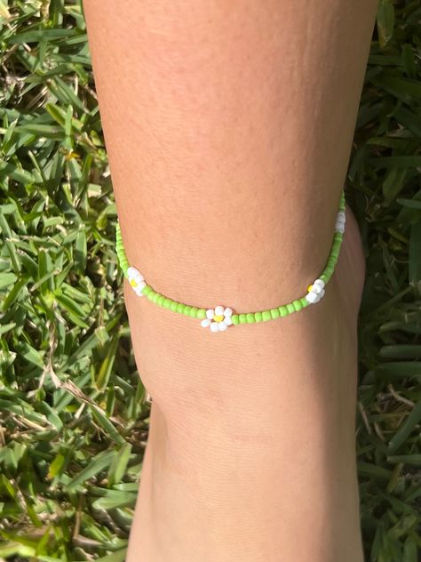 Beaded Anklet, Flower Daisy, Beaded Anklets, Delicate Bracelet, Anklets, Daisy, Quick Saves