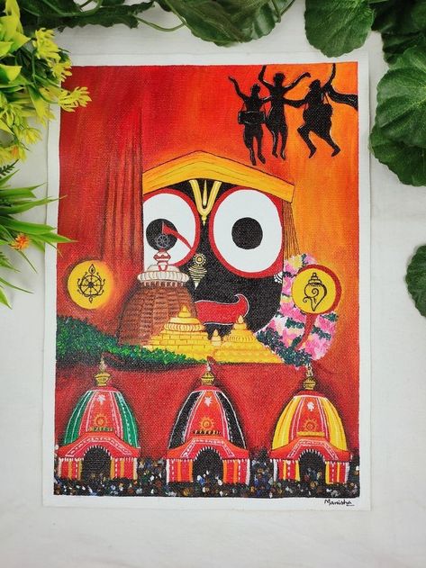 Jagganath Lord Painting On Canvas, Drawing Of Jagannath, Easy God Paintings, Jagganath Lord Painting, Jagannath Painting Art, Jagannath Sketch, Lord Jagannath Paintings, Lord Jagannath Drawing, Jagannath Rangoli