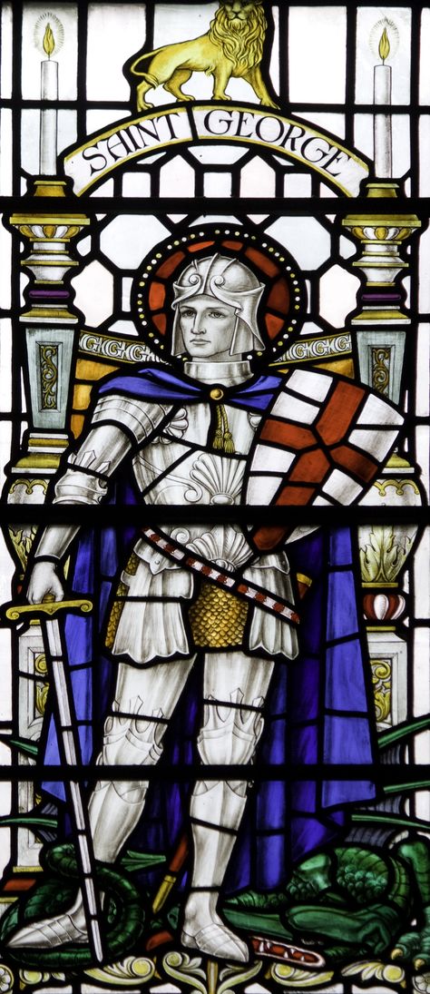 https://flic.kr/p/GtznHh | St George in Newcastle | Stained glass from the church of St John the Baptist in Newcastle. St George And The Dragon, Saint George And The Dragon, Wine Bottle Wall, St Georges Day, Crusader Knight, Holy Art, St John The Baptist, Stained Glass Church, Stained Glass Angel