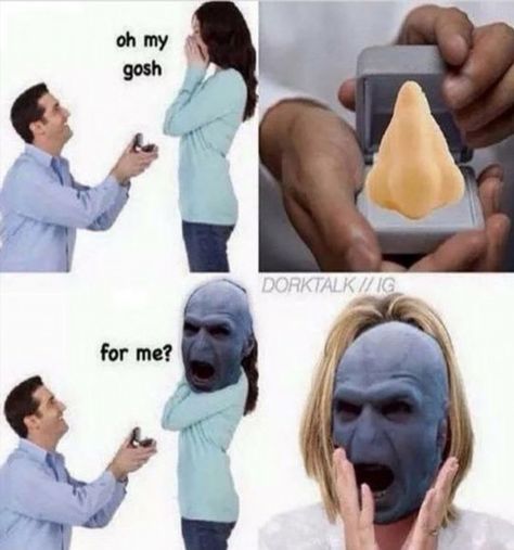 Voldemort Nose, Voldemort Funny, Funny Harry Potter Jokes, Memes In Real Life, Lord Voldemort, Harry Potter Jokes, Memes Humor, Relationship Memes, Harry Potter Funny