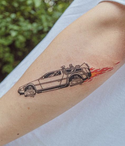 Back To The Future Tattoo, Pop Culture Tattoos, Rings Tattoo, Culture Tattoos, Lord Of The Rings Tattoo, Movie Tattoos, Men Tattoos Arm Sleeve, Flame Tattoos, Leo Tattoos