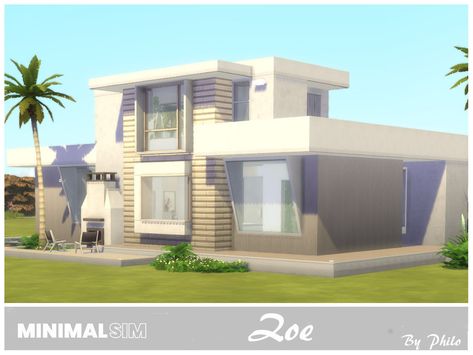 Minimalist Modern House, Modern Minimalist House, Casas The Sims 4, Sims House Design, Sims 4 Downloads, Modern Tiny House, Sims 4 Build, Island Living, Outdoor Retreat