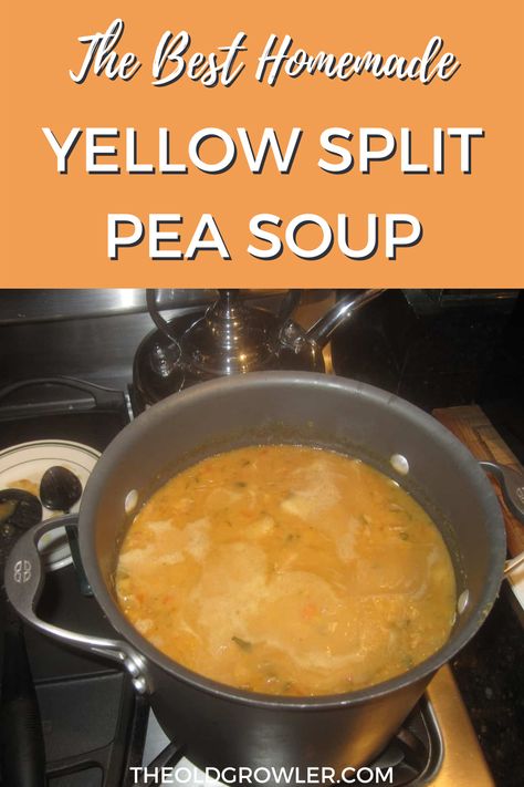 French Canadian Pea Soup, Split Yellow Pea Soup, Yellow Split Pea Soup Recipes, Yellow Pea Soup, Yellow Split Pea Recipes, Yellow Split Pea Recipe, Yellow Split Pea Soup, Sausage Soup Recipes, Yellow Split Peas