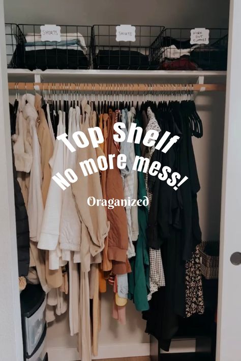 No more clothes tipping over and a messy top shelf! Follow my shop @AngelasLukyBlog on the @shop.LTK app to shop this post and get my exclusive app-only content! #liketkit #LTKstyletip #LTKhome #LTKsalealert @shop.ltk Closet Top Shelf Organization, Closet Clothes Organization, Basket Labels, Closet Clothes, Closet Shelf Organization, Clothes Closet Organization, Organizing Labels, Small Closet Organization, Small Closet