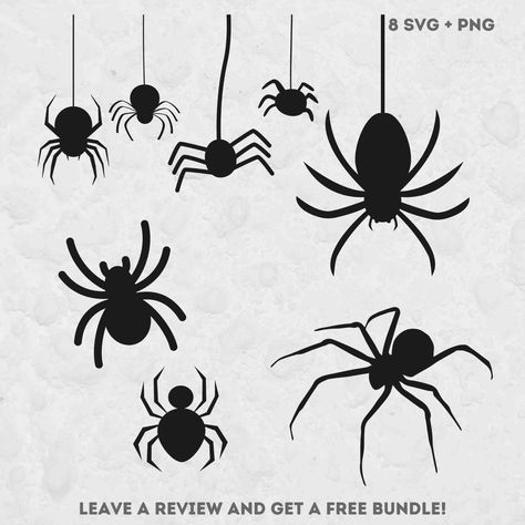 Spider Silhouette, Halloween Clipart Free, Spider Clipart, Spider Theme, Spider Svg, Halloween Silhouette, Halloween Spiders, Heart Diy, Halloween Crafts Decorations