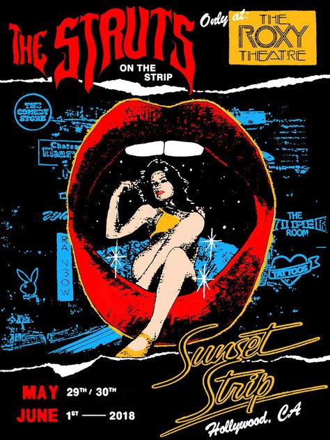 The Struts Poster, The Struts Band, Background Event, Roxy Theater, Aesthetics Art, Room Artwork, Green Room, Dorm Room Essentials, Print Ideas