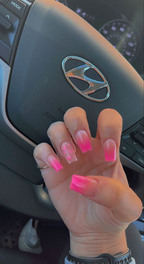 Hot Pink Nails Ombre, Hot Pink Ombre Nails Coffin, Hot Pink Ombré Nails, Pink Ombre Nails Acrylic, Hot Pink Ombre Nails, Ombré Pink Nails, Ombre Pink Nails, Pink Ombre Nail Art, Pink Ombré Nails