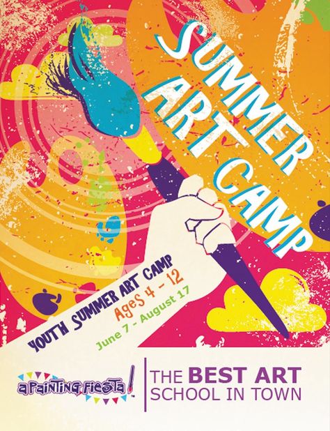 Summer Art Camp! Art Classes Poster Design, Art Workshop Poster, Workshop Poster Design, Art Class Flyer, Art Summer Camp, Workshop Poster, Summer Classes Poster, Summer Camp Graphics, Summer Camp Poster Design Ideas