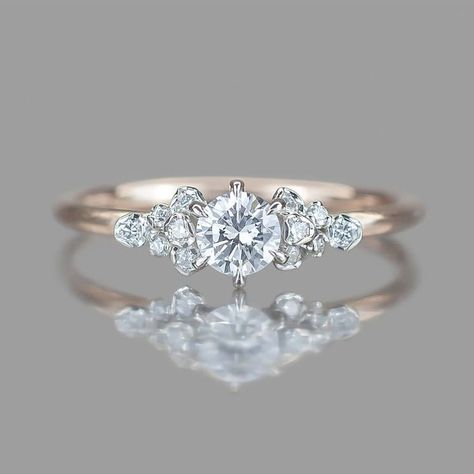 Rose Gold Engagement Rings, Pretty Engagement Rings, Cute Engagement Rings, Future Engagement Rings, Cluster Engagement Ring, Dream Engagement, Dream Engagement Rings, Beautiful Engagement Rings, Rose Gold Engagement