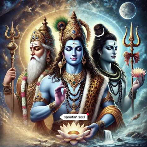 "Exploring the Trimurti : Brahma , Vishnu and Shiva " Shiva Krishna Together, Shiva And Vishnu Together, Trimurti God, Shiva Vishnu Brahma, Brahma God, Brahma Vishnu Shiva, Vishnu God, Vishnu And Shiva, Cultural Artifact