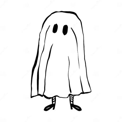 A Ghost Costume for Halloween, Cute Character, Doodle Drawing Stock Illustration - Illustration of halloween, graphic: 339525846 Ghost Outfit, Ghost Halloween Costume, Ghost Costume, Tattoo Graphic, Line Sketch, Costume For Halloween, Halloween Graphic, Cute Character, Halloween Cute