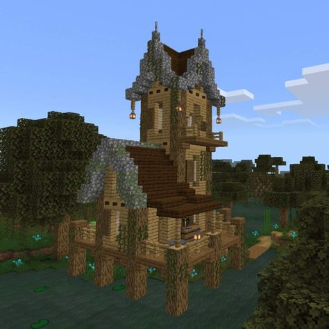 Witch Hut Minecraft, Witchy Minecraft, Witchy Minecraft House, Hut Minecraft, Minecraft Witch House, Minecraft Witch, House On Water, Minecraft House Interior, Brew Stand