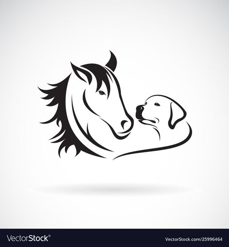 Animal Lover Tattoo, Black Dogs Breeds, Horse Outline, Horse And Dog, Horse Stencil, Horse Tattoo Design, Country Tattoos, Dog Labrador, Cute Vector