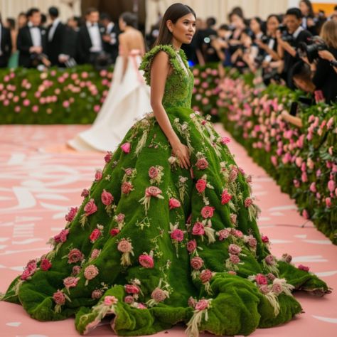 If the Met Gala participants had truly embraced the theme of ‘Garden of Time’, this is what they could have looked like!! Amidst cascading floral arches and verdant pathways, celebrities are adorned in attire that transcends mere fashion; it’s an ode to the passage of time itself. Picture breathtaking gowns adorned with delicate, shimmering clockwork motifs, where intricate gears replace traditional embroidery. Celebrities don headdresses resembling blooming timepieces, where each petal and g... Floral Arches, Gala Ideas, Passage Of Time, Fashion Gal, Traditional Embroidery, The Passage, The Met Gala, Garden Dress, Floral Arch