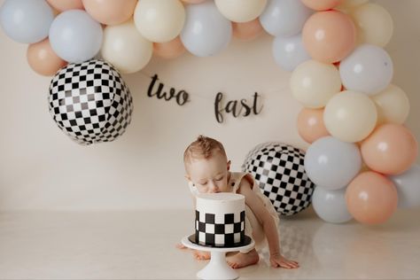 Fast One Smash Cake, Race Car Cake Smash, Race Car Smash Cake, Race Car Cakes, Baby Cake Smash, First Birthday Themes, Car Cake, Birthday Themes, On October 3rd