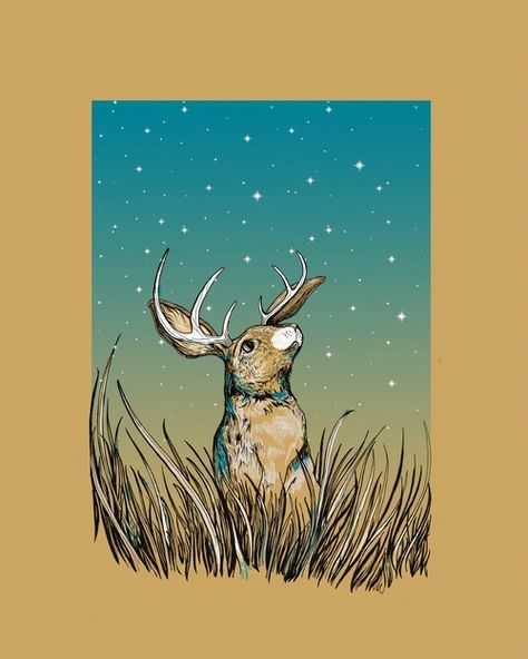 Jackalope Aesthetic, Jackalope Wallpaper, Jackalope Wallpaper Phone, Forest Cryptid, Jackalope Illustration, Jackalope Tattoo Cute, Jackalope Art, Jackalope Painting, Jackalope Tattoo