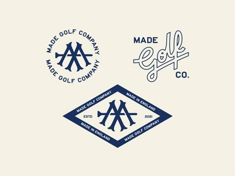 MADE Golf Co. Badge designs by Alex Aperios on Dribbble Rugby Logo, Japan Graphic Design, Golf Design, Logo Redesign, Golf Brands, Graphic Design Tools, Badge Logo, Packaging Labels Design, Logo Restaurant