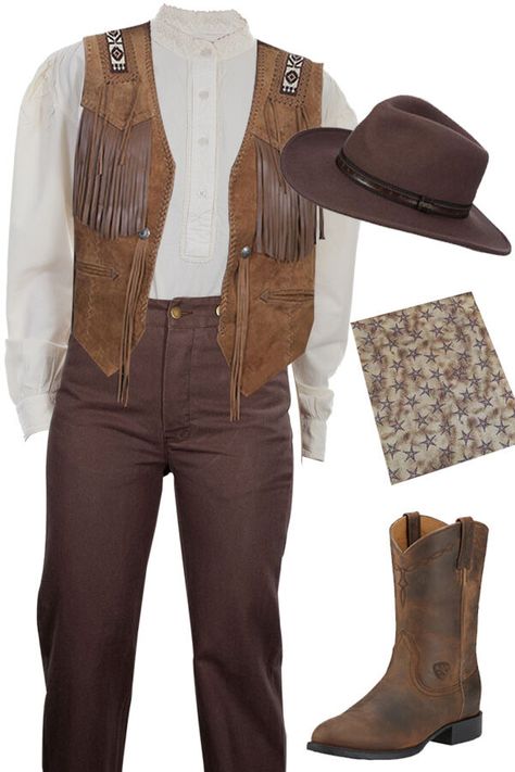 The Calamity Costume: A frontierswoman look to be admired. #wildwestmercantile #frontierswoman #leathervests #cowgirlclothes #americanfrontier View Details: https://www.wwmerc.com/cgi-bin/Category.cgi?category=72002&type=store Western Sheriff Costume, Sheriff Outfit Western, Wild West Costumes Men, Wildwest Theme Outfits, Wild West Outfits Men, Cowboy Costume Diy, Vintage Cowboy Outfit, Wild West Theme Outfit, Wild West Costume Women