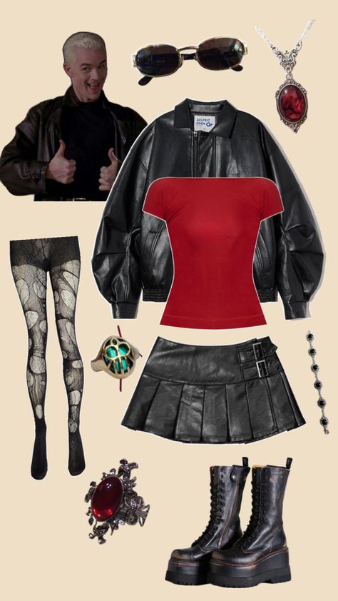 Buffy Outfits, 6th Form Outfits, Buffy Style, Form Outfits, Spike Buffy, Halloween Fits, 6th Form, Buffy The Vampire, Vampire Slayer