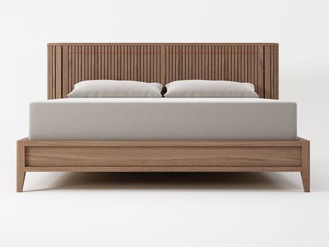 KOPPAR | Bed By KARPENTER design Hugues Revuelta Modern Wooden Bed, Bed Without Storage, Beautiful Bed Designs, Letto King Size, Simple Bed Designs, Cama Queen Size, Wood Bed Design, Cama King Size, Lit King Size