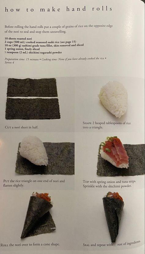 How to make hand rolls How To Make Maki Rolls, Nori Hand Rolls, Sushi Hand Rolls, Thanksgiving Platter, Sushi Recipes Homemade, 2023 Recipes, Food Japan, How To Make Sushi, Super Food