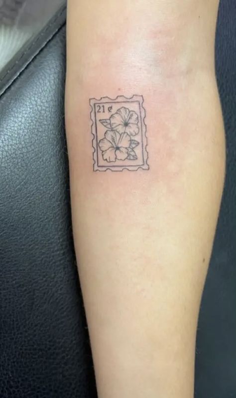 Stamp Tattoo California, Thailand Stamp Tattoo, Hawaii Stamp Tattoo, Small Puerto Rico Tattoo, Penny Tattoo, Puerto Rico Tattoo, Matching Tats, Stamp Tattoo, Ocean Tattoos