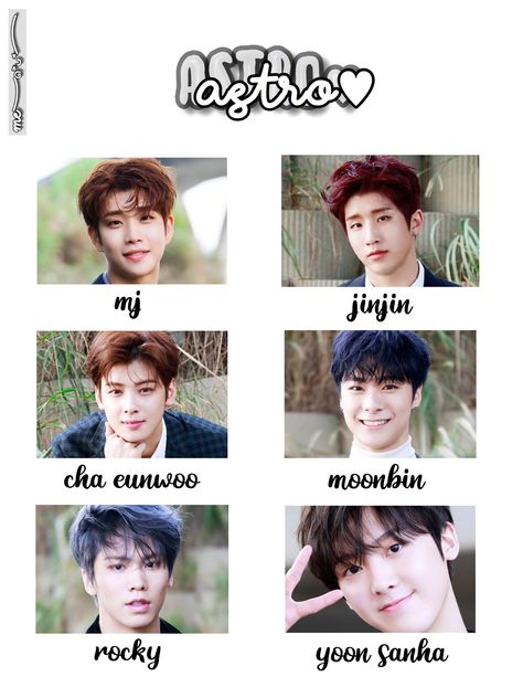 Astro With Names, Super M Members Names, Kpop Group Members Names, Astro Members Names, Monsta X Members Names, Kpop Members Names, Astro Kpop Group, Member Astro, Astro Kpop Members