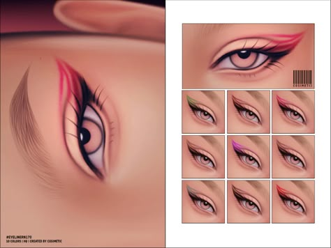 The Sims Resource - EYELINER N170 Sims 4 Cc Makeup Eyeliner, Sims Eyeliner, Sims 4 Cc Eyeliner, Sims 4 Makeup, Female Makeup, Sims 4 Cas Mods, The Sims 4 Skin, Makeup Cc, Sims 4 Cc Makeup