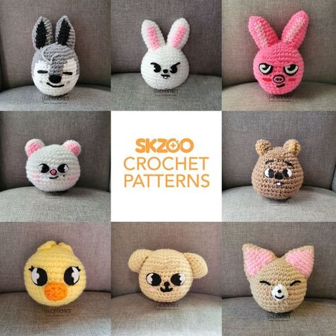 SKZOO Collection of Crochet Patterns Crochet toys free patterns easy #crochettoysfreepatternseasy #crochet #crochettoy #crochetpattern #crochetpatterns 4.811 Skzoo Crochet, Crochet Wolf, Lion Crochet, Wolf Chan, Crochet Project Free, Crochet Cat Toys, Crochet Toys Free Patterns, Kids Crochet Pattern, Face Details