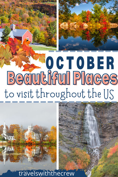 October is the most beautiful month of the year, so take a weekend getaway to one of theses beautiful fall spots. Enjoy fall foliage, leaf peeping and more. Best Fall Weekend Getaways, Cheap Weekend Getaways, Fall Weekend Getaway, Travel Blog Post Ideas, Best Places To Vacation, Fall Vacation, Fall Vacations, Fall Getaways, Autumn Weekend