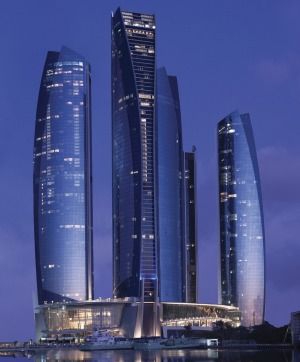 Six of the best Abu Dhabi resorts: Of the five-star tower hotels that Abu Dhabi seems rather obsessed with, the Jumeirah at Etihad Towers performs the best marriage of style, business and pleasure. Architecture Cool, الإمارات العربية المتحدة, Awesome Architecture, Architecture Modern, Tall Buildings, Skyscraper Architecture, Amazing Buildings, Business Center, Beautiful Hotels