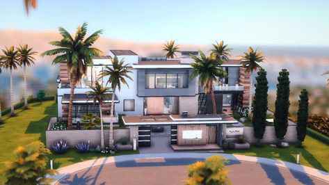 REFINED RESIDENCE Homestead Design, Ts4 Builds, Sims 4 Modern House, Sims4 House, Lotes The Sims 4, Sims 4 Challenges, Sims Houses, Sims 4 House Building, Sims 4 House Plans