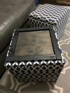 Diy Ottoman Storage, Small Ottoman Foot Stools, Storage Ottoman Diy, Benches Diy, Crate Ottoman, Diy Storage Ottoman, Futon Makeover, Adding Storage, Building Things