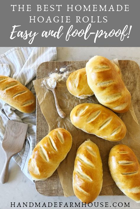 Hoagie Buns Recipe Bread Machine, French Hoagie Rolls, Homemade French Rolls, French Rolls Bread, Artisan Bread Rolls Recipe, Sandwich Bread Rolls Recipe, Homemade Sub Rolls Easy, Hoagie Buns Homemade, How To Make Hoagie Rolls