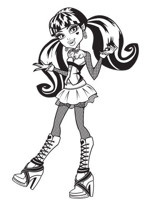 Monster High Draculaura Coloring Page 06 Monster High Abbey, Monster High Draculaura, Adult Coloring Books Printables, Monster Coloring Pages, Monster High Party, Moster High, Dc Super Hero Girls, Monster High Art, Monster High Characters