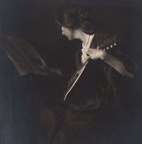 Melody by Anne Brigman Straight Photography, Childhood Photography, Alfred Stieglitz, Moving To California, Gelatin Silver Print, Famous Photographers, White Image, Mandolin, Vintage Photographs