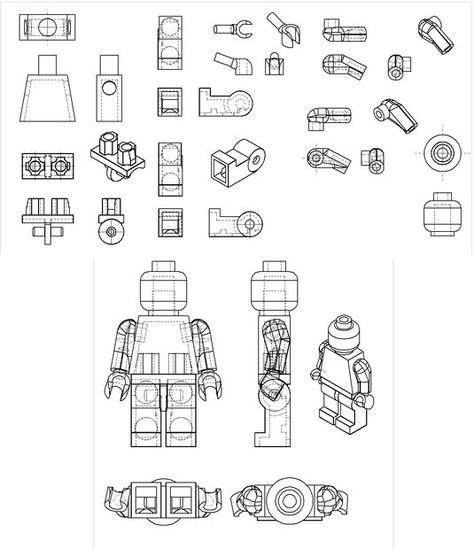 Lego Blueprint, Lego Tattoo, Lego 3d, Lego Batman 3, Lego Poster, Instructions Lego, Drawing Legs, Lego Man, Lego Characters