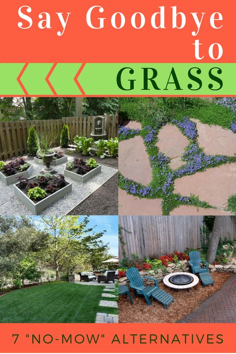 If you can’t grow grass or it’s just too much maintenance, then we have some alternative landscaping ideas for you. Get a grass-free lawn, but still have the space you want to relax and play. These no-mow yards will change your ideas about landscaping! Backyard Grass Alternative, Backyard Grass Landscaping, Grass Alternative, Lawn Alternatives, No Grass Backyard, Grasses Landscaping, Low Maintenance Landscaping, Inspire Me Home Decor, Landscape Plans