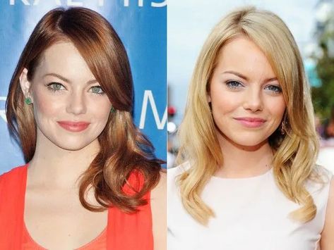 12 Celebrities Who Have Different Natural Hair Colors Than You Think - ReelRundown Emma Stone Hair Color, Emma Stone Blonde, Suntanned Skin, Straight Brunette Hair, Celebrity Hair Colors, Red To Blonde, High Iq, Different Hair Colors, Celebrity Hair