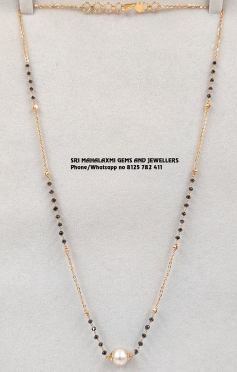 Pearl Mangalsutra Designs, Magalasutra Designs Gold Simple, Black Beads Mangalsutra Design Simple, Mangalsutra Chain Designs, Black Diamond Mangalsutra, Pearl Mangalsutra, Mangalsutra Chain, Black Beads Mangalsutra, Diamond Mangalsutra