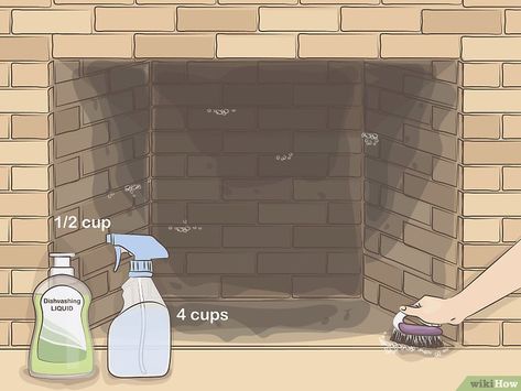 How To Clean Fireplace, Fireplace Bricks, Fireplace Cleaner, How To Clean Brick, Brick Hearth, Clean Fireplace, Brick Fireplace Makeover, How Do You Clean, Fireplace Hearth