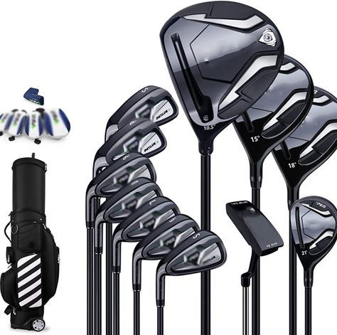 New Golf Sets Beginner Golf Club Full Set with Golf Standard Ball Bag - Golf Complete Set Men Left Hand - Carbon Shaft, Pack of 12 with Cart Bag Golf Clubs For Beginners, Golf Club Sets, Golf Set, Mens Golf, Golf Carts, Golf Equipment, Left Handed, Golf Club, Golf Bags