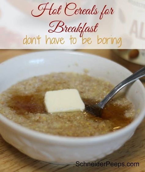 Hot cereals for breakfast {a family favorite} Hot Breakfast Cereal, Hot Cereal, Family Breakfast, Soft Foods, Cereal Recipes, Budget Friendly Recipes, Slow Food, Breakfast Time, Breakfast Recipes Easy